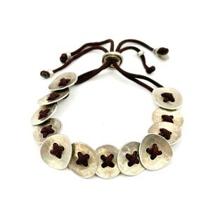 Silpada Retired B2012 Sterling Silver  “Button Up” Bracelet